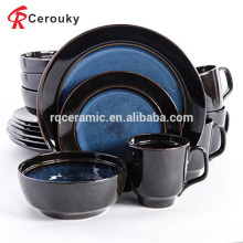 Ensemble de dîner en porc chinois en céramique noir et bleu